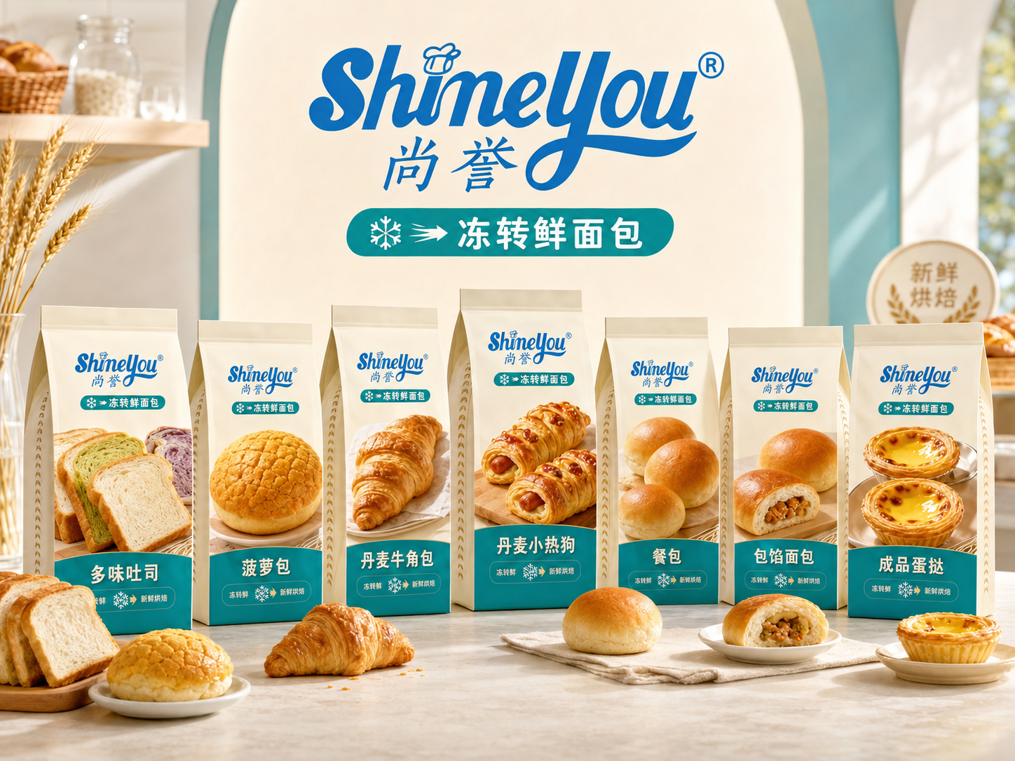 尚誉 ShineYou · 冻转鲜面包包装设计