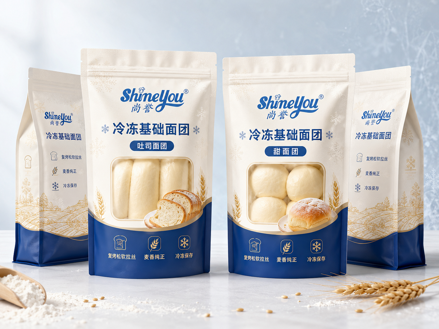 尚誉 ShineYou 冷冻基础面团包装袋:吐司面团与甜面团